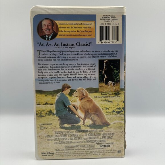 Homeward Bound The Incredible Journey VHS Walt Disney Family Film Collection - Picture 2 of 3